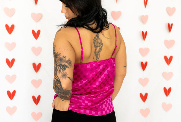 Going To Vegas Satin Tank