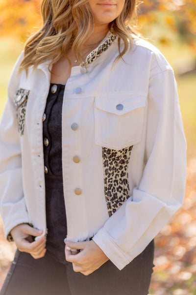Snow Leopard Denim Jacket